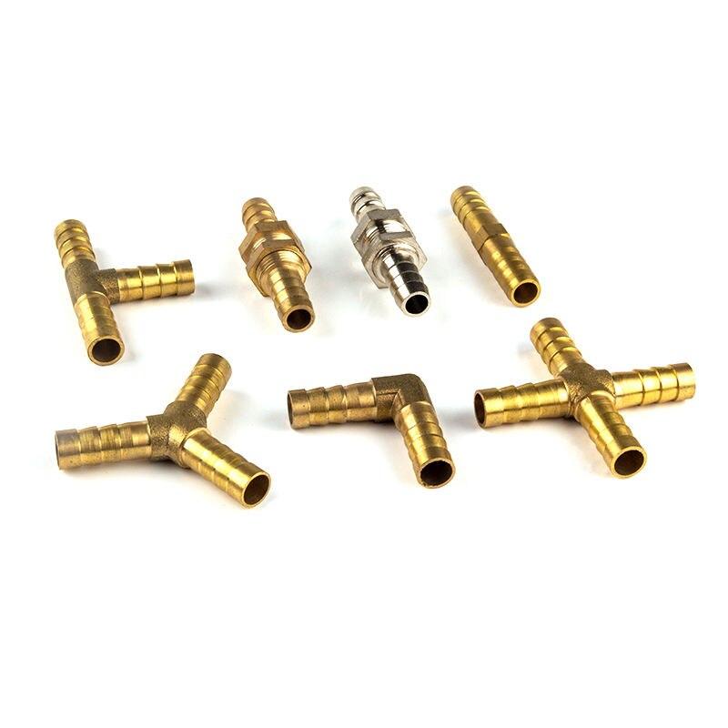 Qingn-Brass Fitting 4mm 6mm 8mm 10mm 12mm 16mm 3 Way Hose Tube Barb Copper Connector,Tee T-Shape Brass Barb Hose Fitting Size : 12mm Barb Quick Connection 