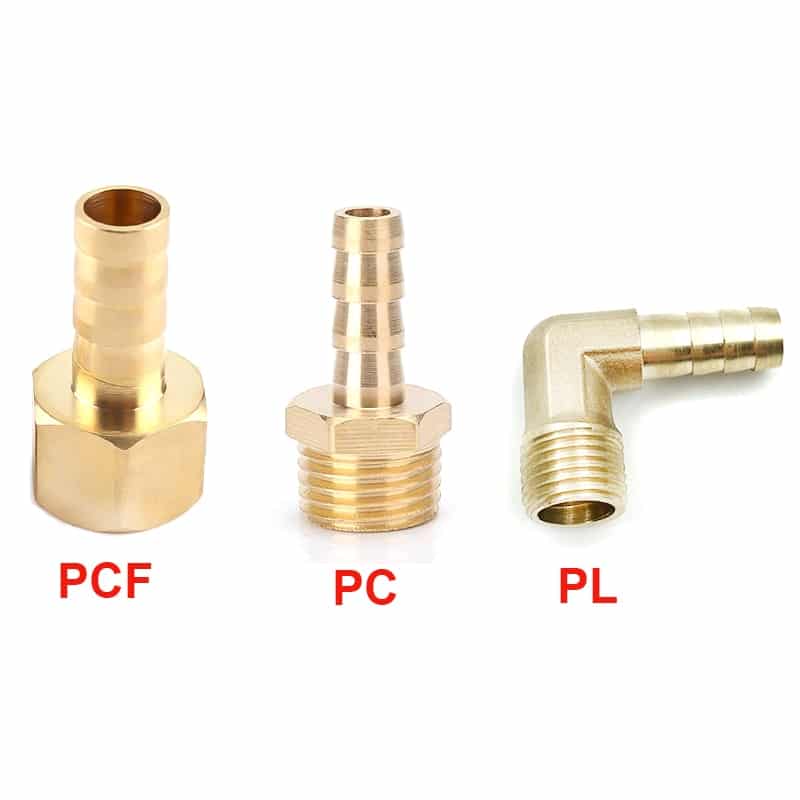 Color : PC, Size : 10mm Jiaqi-cnnectors Hose Tail Thread 1/8 1/4 3/8 1/2 Brass Water Pipe Fittings,6 8 10 12 14mm Pagoda Hose Barb Connector, 